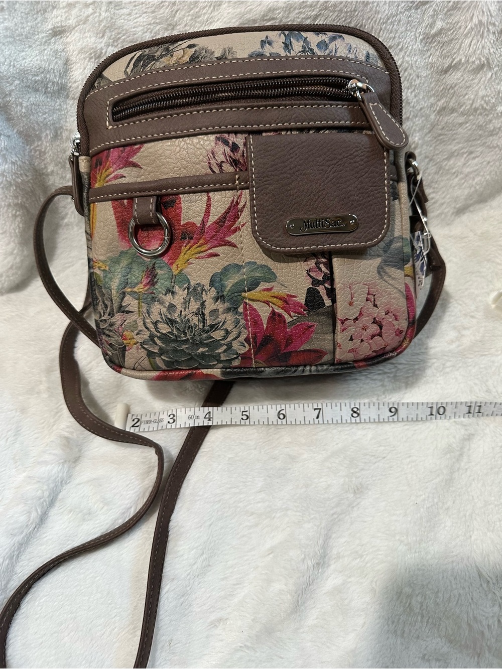 Multisac Floral Crossbody Bag in Brown and Multicolor - Picture 7 of 8